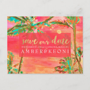 PixDezines Watercolor Beach Save Date Photo Announcement Postcard