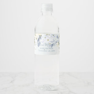 PixDezines Watercolor Blue Gum Eucalyptus Bridal I Water Bottle Label