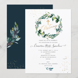 PixDezines Watercolor Blue Gum Eucalyptus Invitation