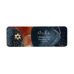 PixDezines Watercolor Blue Modern Abstract Label