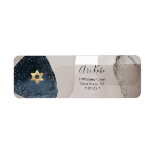 PixDezines Watercolor Blue Modern Abstract Label