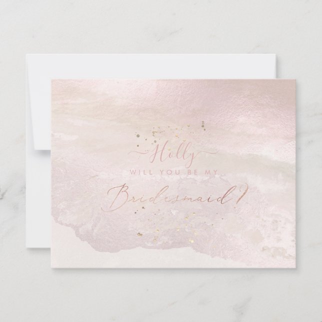 PixDezines Watercolor Blush Coastal Bridesmaid Invitation (Front)