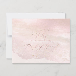 PixDezines Watercolor Blush Coastal Maid of Honour Invitation