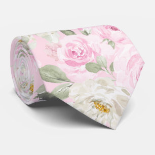 PixDezines Watercolor Blush Pink Roses DIY Bckgrnd Tie