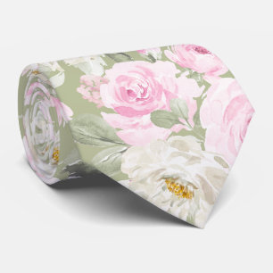 PixDezines Watercolor Blush Pink Roses DIY Bckgrnd Tie