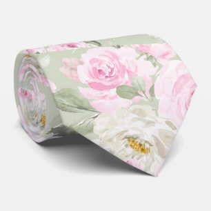 PixDezines Watercolor Blush Pink Roses DIY Bckgrnd Tie