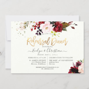 PixDezines Watercolor Burgundy Blush Roses Invitation