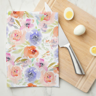 PixDezines Watercolor Delicate SpringBloom Tea Towel