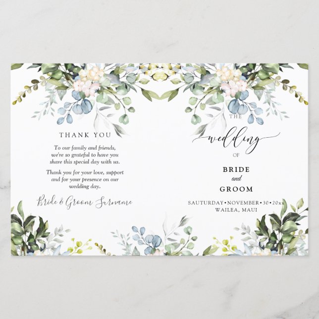 PixDezines Watercolor Dusty Blue Gum Eucalyptus (Front)