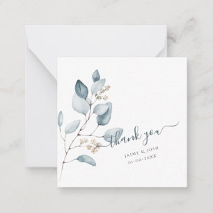 PixDezines Watercolor Dusty Blue Gum Eucalyptus Card