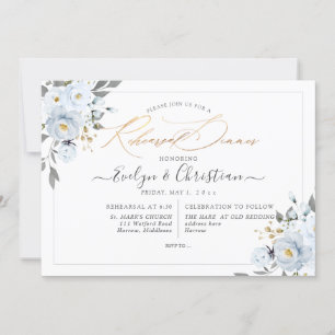 PixDezines Watercolor Dusty Blue Roses Invitation
