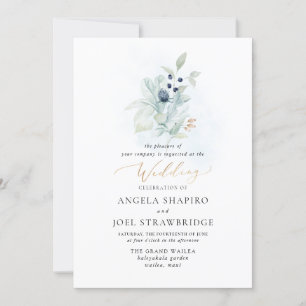 PixDezines Watercolor Dusty Blue Winter Cotton In Invitation