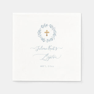 PixDezines Watercolor Dusty Blue Wreath Napkin