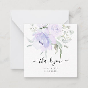 PixDezines Watercolor Dusty Purple Roses Thank You Card