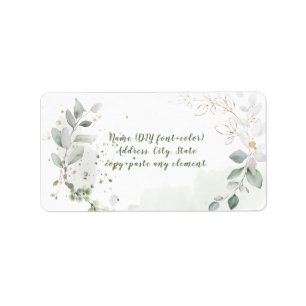 PixDezines Watercolor Eucalyptus Wreath Label