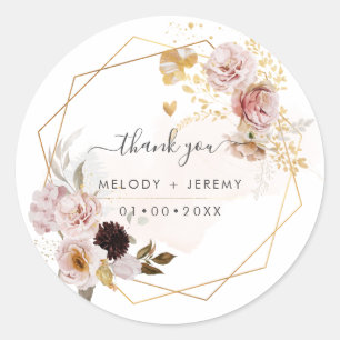PixDezines Watercolor Fall Garden Flowers Classic  Round Sticker