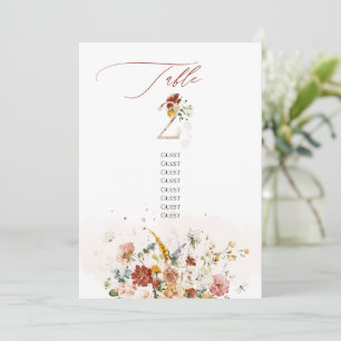 PixDezines Watercolor Fall Garden Flowers Table 2 Invitation