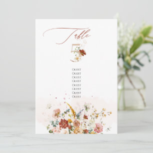 PixDezines Watercolor Fall Garden Flowers Table 5 Invitation