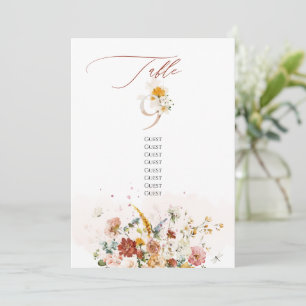PixDezines Watercolor Fall Garden Flowers Table 9 Invitation
