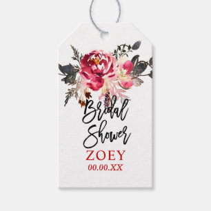 PixDezines Watercolor Floral Bridal Shower Gift Tags