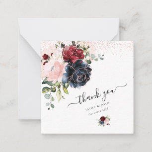 PixDezines Watercolor Flowers Blush Burgundy Navy Card