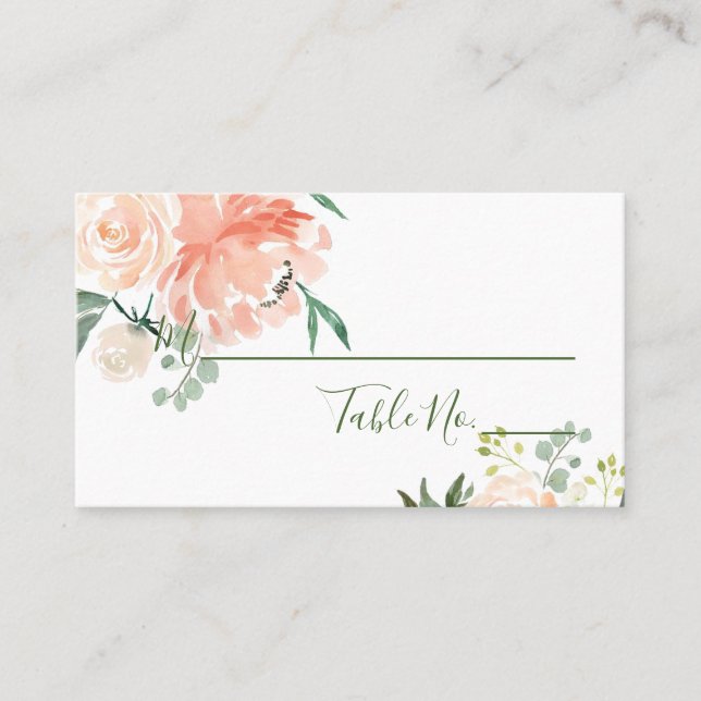 PixDezines Watercolor Flowers Place Cards (Front)