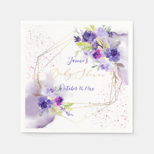 PixDezines Watercolor Flowers Violet Purple Napkin