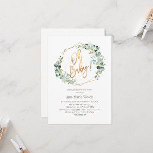 PixDezines Watercolor Greenery Baby Shower Invitat Invitation