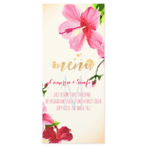 PixDezines Watercolor Hibiscus Menu/Pink