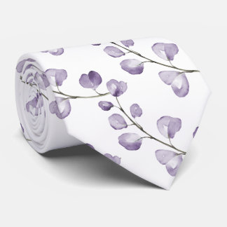 PixDezines Watercolor Lavender Purple Eucalyptus Tie