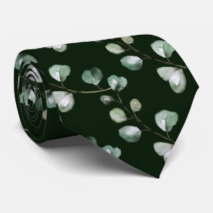 PixDezines Watercolor Lush Green Eucalyptus Tie