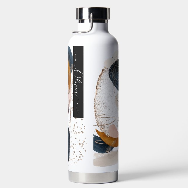 PixDezines Watercolor Modern Abstract Arrangement Water Bottle (Right)
