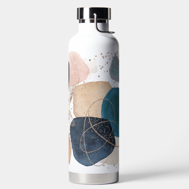 PixDezines Watercolor Modern Abstract Arrangement Water Bottle (Left)