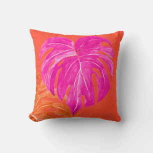 PixDezines Watercolor Monstera leaves Cushion