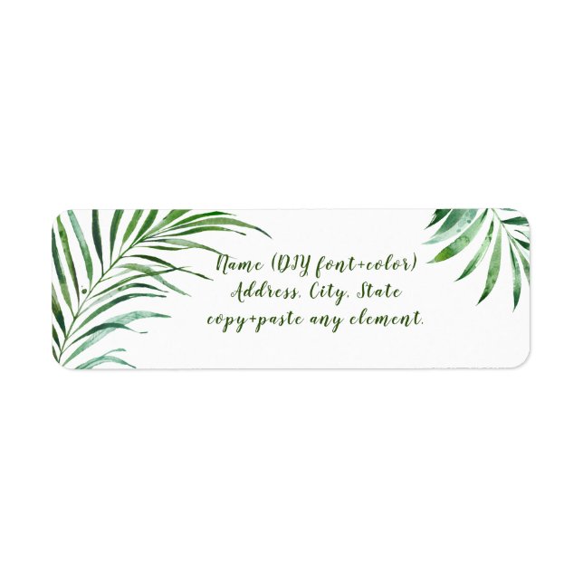 PixDezines Watercolor Palm Fronds, Greenery (Front)