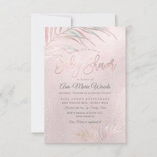 PixDezines Watercolor Palms Baby Shower Invitation