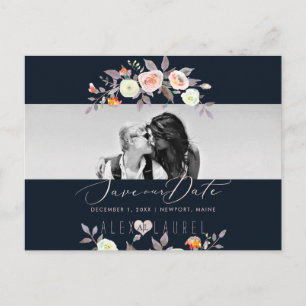 PixDezines Watercolor Pastel Roses, Save the Date Postcard