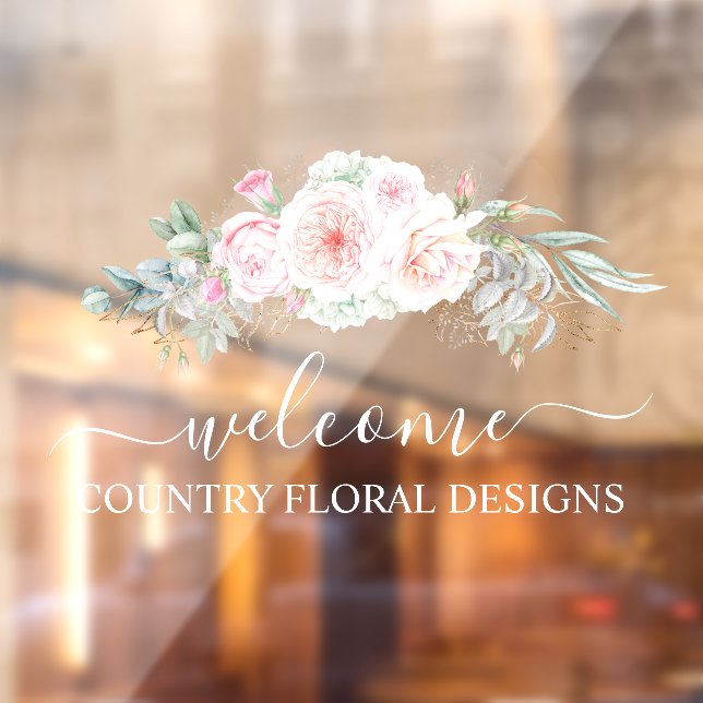 PixDezines Watercolor Peonies Eucalyptus Window Cl Window Cling (Sheet 2)