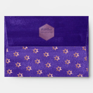 PixDezines Watercolor Purple Bat Mitzvah Envelope