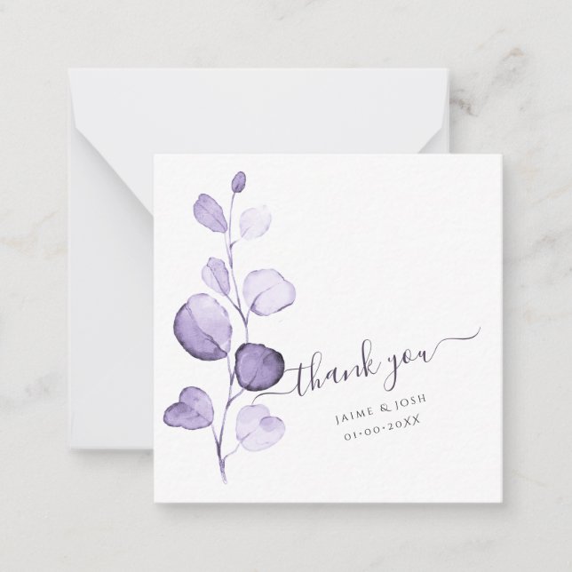 PixDezines Watercolor Purple Eucalyptus Card (Front)