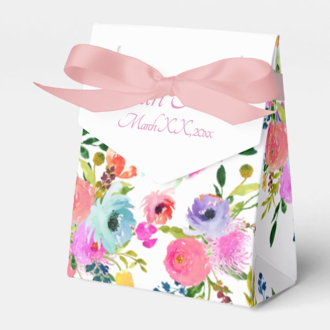 PixDezines Watercolor Ranunculus Favour Box (Front Side)