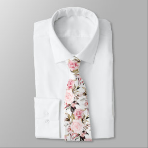 PixDezines Watercolor Roses Dusty Pink  Tie