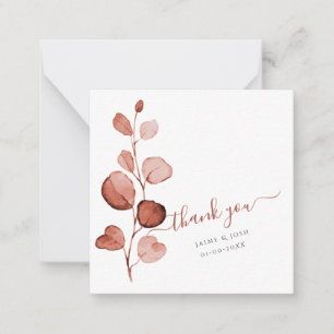 PixDezines Watercolor Rust Orange Fall Eucalyptus Card