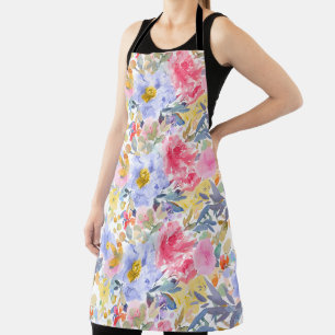 PixDezines Watercolor Summer Floral  Apron