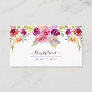 PixDezines Watercolor Summer Roses Business Card