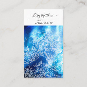 PixDezines Watercolor The Great Wave, Hokusai Business Card