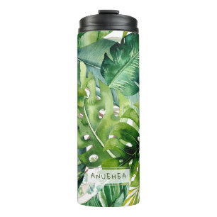 PixDezines Watercolor Tropical Foliage Thermal Tumbler