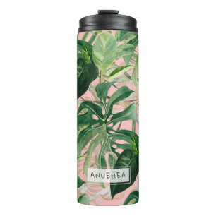 PixDezines Watercolor Tropical Foliage Thermal Tumbler