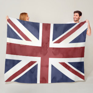 PixDezines Watercolor Union Jack Fleece Blanket