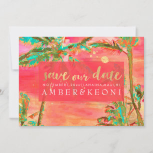 PixDezines Watercolor Vintage Hawaii/Save the Date Save The Date